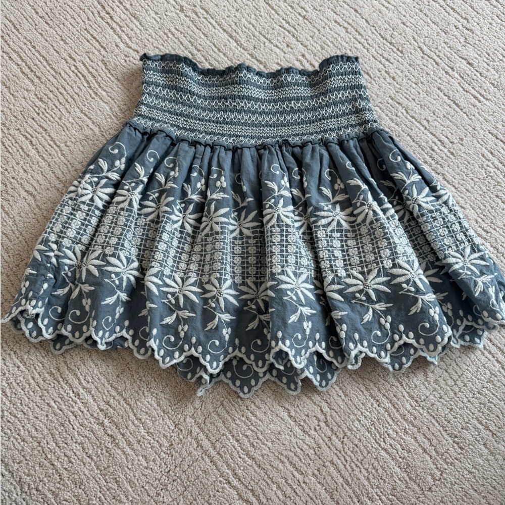 Loveshackfancy embroidered skirt